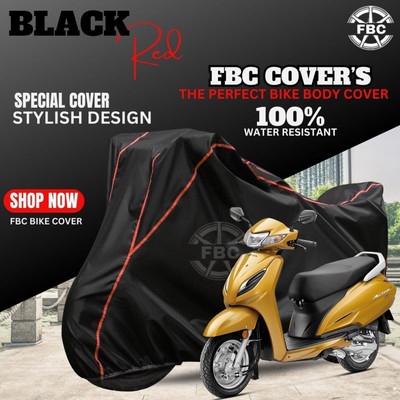 FBC Waterproof Two Wheeler Cover for Honda(Activa, Black, Red)
