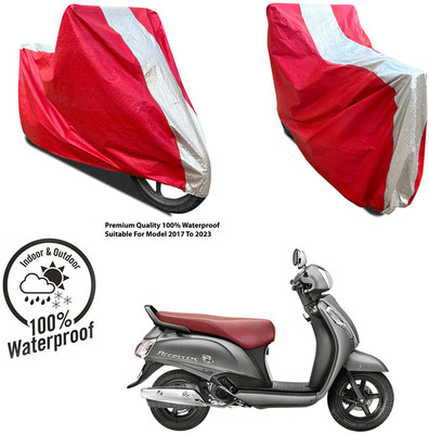 AUTOCAD Waterproof Two Wheeler Cover for Bajaj(CT110, Silver, Red)