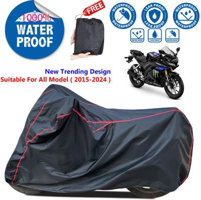 AutoGalaxy Waterproof Two Wheeler Cover for Yamaha(YZF R15 V3 Moto GP Edition, Black)
