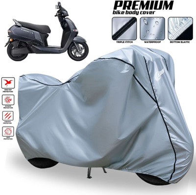 xodi Waterproof Two Wheeler Cover for TVS(iQube, Silver, Black)