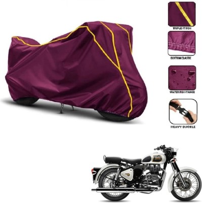 Car Life Two Wheeler Cover for Royal Enfield(Bullet 350, Maroon, Yellow)