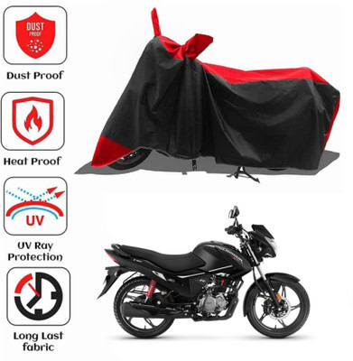 AIKOZIYA Two Wheeler Cover for Hero(Glamour BS6, Black, Red)