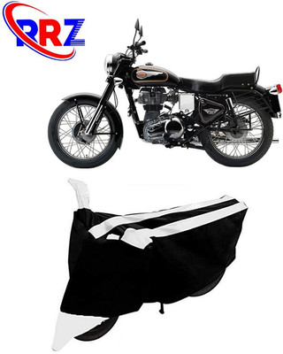 RRZ Waterproof Two Wheeler Cover for Royal Enfield(Bullet 350, Black, White)