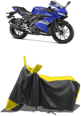 SUGASHRI Waterproof Two Wheeler Cover for Yamaha(R15S, Yellow, Black)