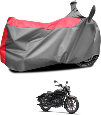 PAGORA Waterproof Two Wheeler Cover for Royal Enfield(Classic 350, Grey, Red)