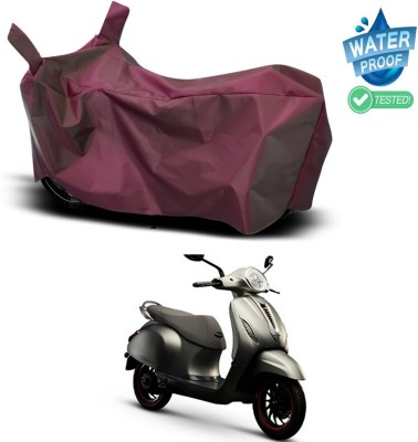 Genipap Waterproof Two Wheeler Cover for Bajaj(Urbanite Chetak, Maroon)