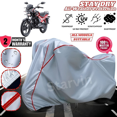 OliverX Waterproof Two Wheeler Cover for TVS(Star City, Silver, Red)