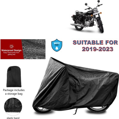 PAGORA Waterproof Two Wheeler Cover for Royal Enfield(Bullet 350 New BS6, Black)