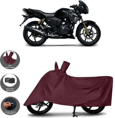 WMIZEXA Waterproof Two Wheeler Cover for TVS(Apache, Maroon)