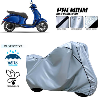 CODOKI Waterproof Two Wheeler Cover for Bajaj(New Chetak, Silver)