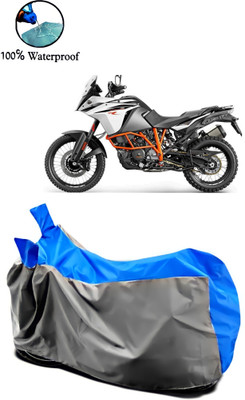 Autofly Waterproof Two Wheeler Cover for KTM(1050 Adventure, Grey, Blue)