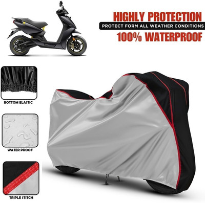 Shiv Kanha Waterproof Two Wheeler Cover for Ather(450 X, Silver, Black)