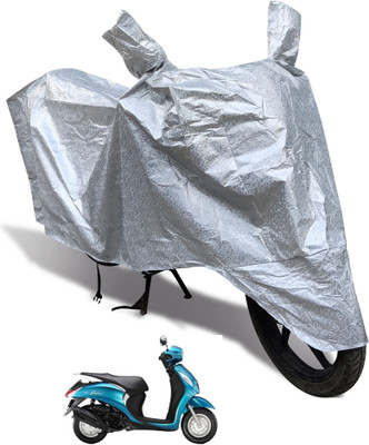 Auto Hub Waterproof Two Wheeler Cover for Yamaha(Fascino, Silver)