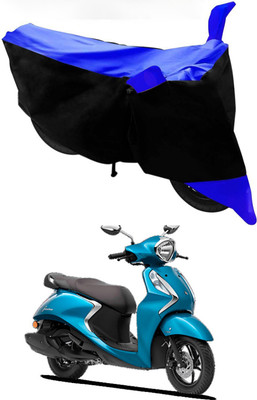 MMSSTAR Waterproof Two Wheeler Cover for Yamaha(Fascino 125, Blue, Black)