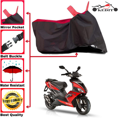 KEDIT Two Wheeler Cover for Aprilia(SR 150, Red, Black)