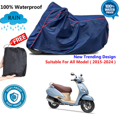 AutoGalaxy Waterproof Two Wheeler Cover for TVS(Jupiter Grande, Blue, Red)
