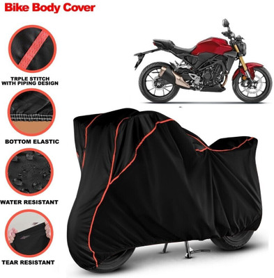 Grizzly Two Wheeler Cover for Honda(CB300R, Black, Red)