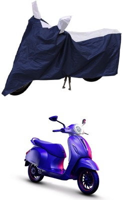 Ascension Two Wheeler Cover for Bajaj(Chetak, Blue, White)