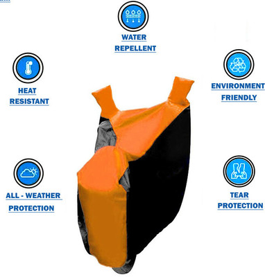 FFZ Waterproof Two Wheeler Cover for Suzuki(GSX R150, Black, Orange)