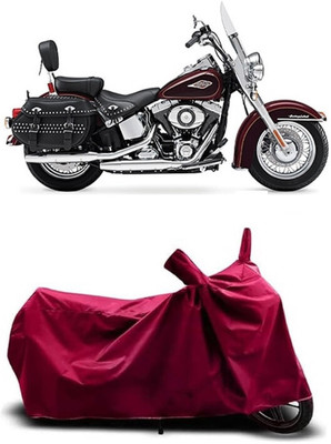 Coxtor Waterproof Two Wheeler Cover for Harley Davidson(Heritage Softail Classic, Maroon)