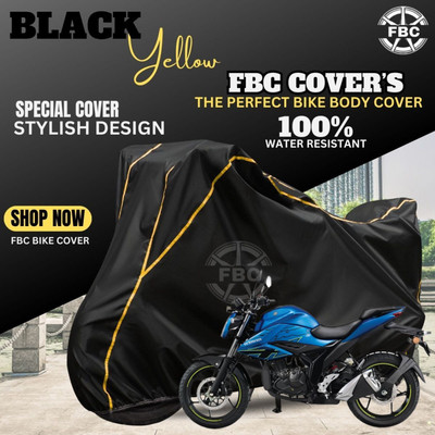 FBC Waterproof Two Wheeler Cover for Suzuki(Gixxer, Black)