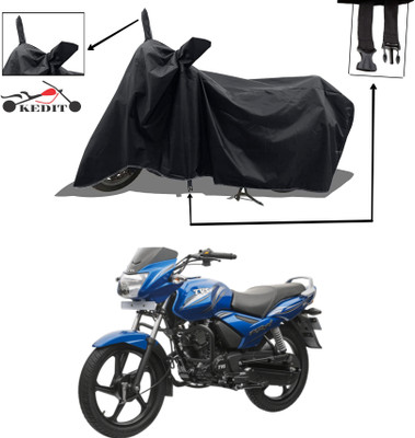 KEDIT Two Wheeler Cover for TVS(Star City Plus, Black)