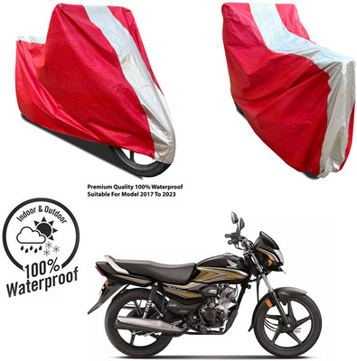 AUTOCAD Waterproof Two Wheeler Cover for Suzuki(Burgman Street, Silver, Red)