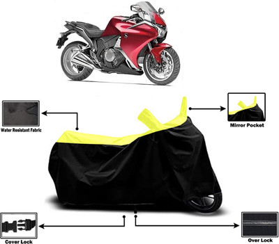 Amexride Two Wheeler Cover for Honda(VFR 1200F, Yellow)