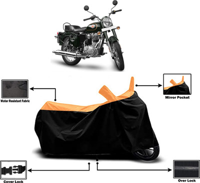 Amexride Two Wheeler Cover for Royal Enfield(Standardv BS6, Orange)