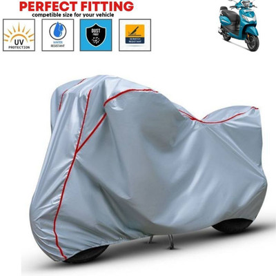 Auto Udaan Waterproof Two Wheeler Cover for Universal For Bike(Pleasure Plus, Silver, Red)