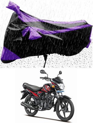 Mdstar Waterproof Two Wheeler Cover for Suzuki(Hayate, Purple, Black)