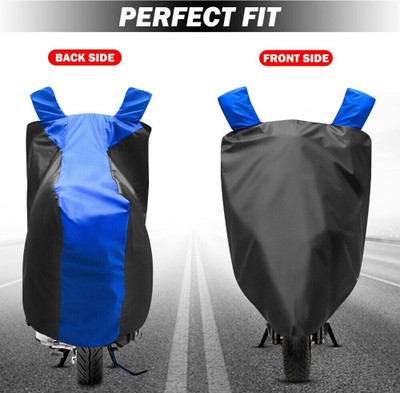 BigFly Two Wheeler Cover for Hero Electric(Electric Scooter, Black, Blue)