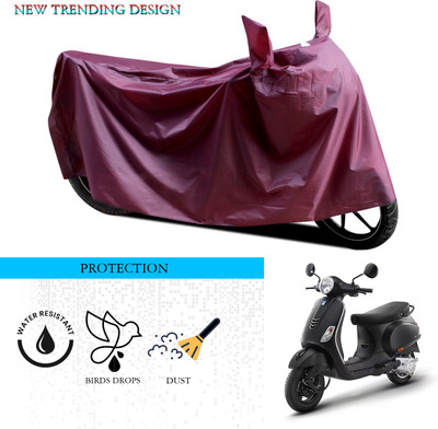 ANTHUB Waterproof Two Wheeler Cover for Vespa(Notte 125, Maroon)
