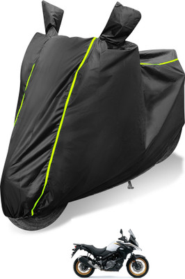Auto Hub Waterproof Two Wheeler Cover for Suzuki(V-Strom 650 XT, Black)