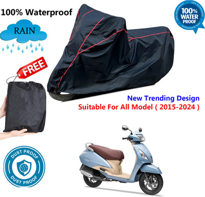 OliverX Waterproof Two Wheeler Cover for TVS(Jupiter Grande, Black, Red)