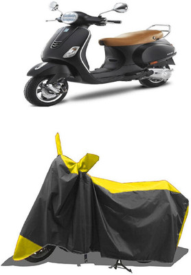 SUGASHRI Waterproof Two Wheeler Cover for Vespa(Vespa VXL 150, Yellow, Black)