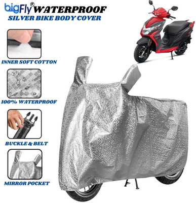 BigFly Waterproof Two Wheeler Cover for Honda(Dio, Silver)
