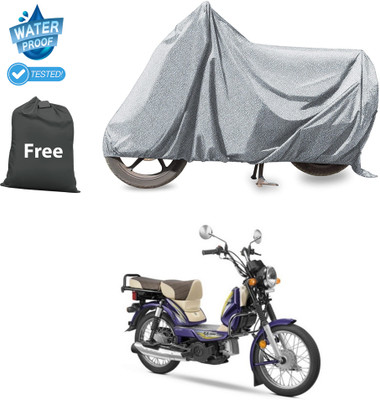 PAGORA Waterproof Two Wheeler Cover for TVS(XL 100 Comfort BS6, Silver)
