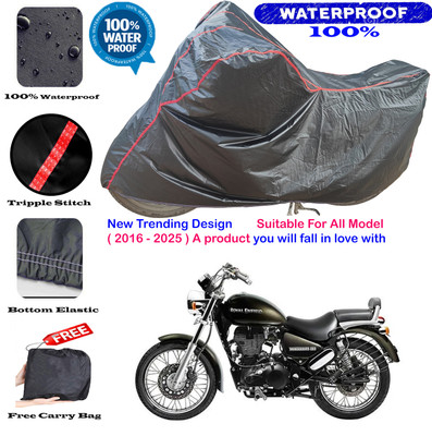 AutoGalaxy Waterproof Two Wheeler Cover for Royal Enfield(Thunderbird, Black, Red)