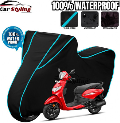 Car Styling Waterproof Two Wheeler Cover for Ola(Scooty, Black, Blue)