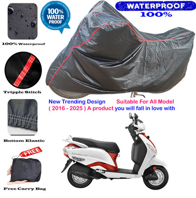 OliverX Waterproof Two Wheeler Cover for Hero(Maestro Edge 110 BS6, Black, Red)