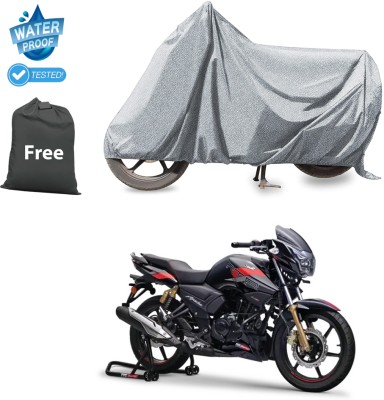 CODOKI Waterproof Two Wheeler Cover for TVS(Apache RTR 180, Silver)