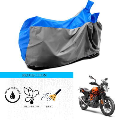 ANTHUB Waterproof Two Wheeler Cover for KTM(390 Adventure, Grey, Blue)