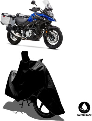 Amexride Waterproof Two Wheeler Cover for Suzuki(V-Strom 650 XT, Black)