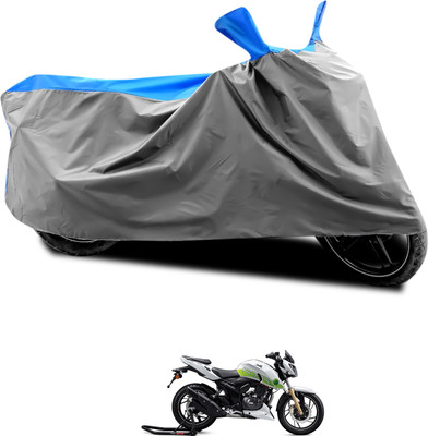 CODOKI Waterproof Two Wheeler Cover for TVS(Apache RTR 200 Fi E100, Grey, Blue)