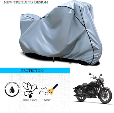 ANTHUB Waterproof Two Wheeler Cover for Royal Enfield(Classic 350, Silver)