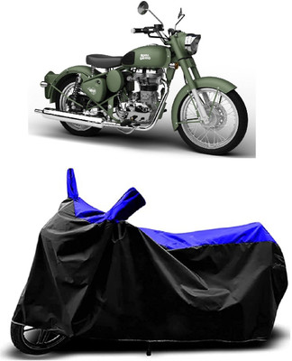 VESMEI Two Wheeler Cover for Royal Enfield(Battle Green, Blue)