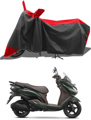 Mdstar Waterproof Two Wheeler Cover for Suzuki(Burgman Street 125, Red, Black)