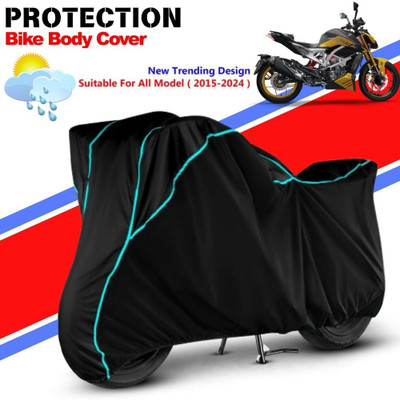 CABRY Waterproof Two Wheeler Cover for TVS(Apache RTR 310, Black, Blue)