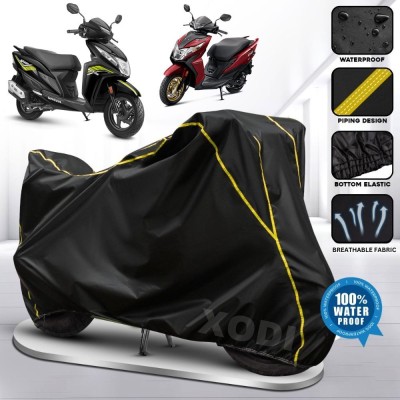 xodi Waterproof Two Wheeler Cover for Honda(Dio, Black, Yellow)